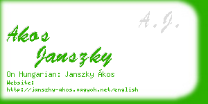 akos janszky business card